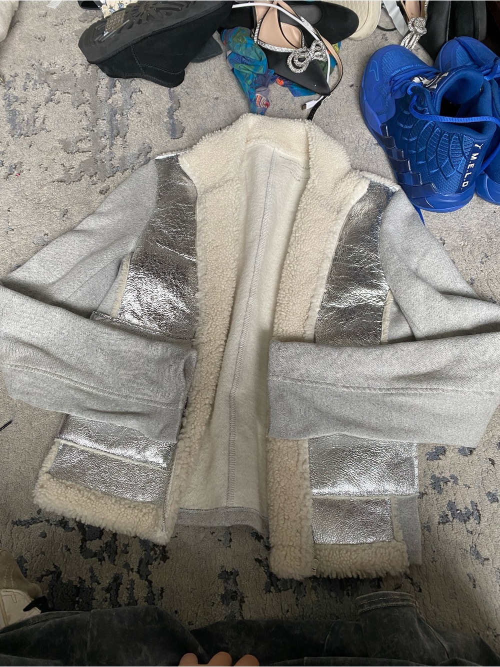 MAJESTIC FILATURES Silver Sherpa-Trim Jacket - Women - Picture 2 of 5